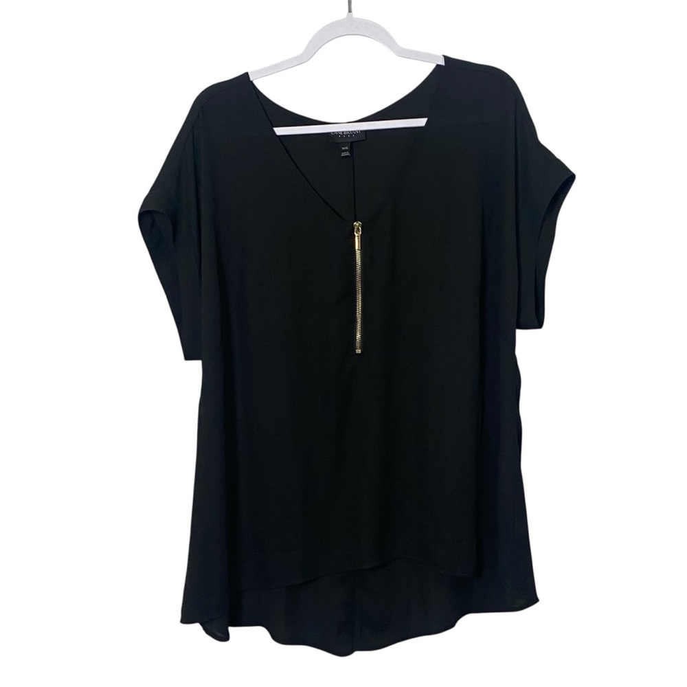 Lane Bryant Black Blouse with Gold Accent